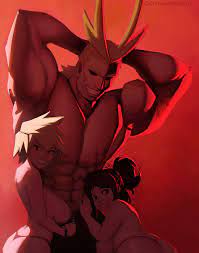 1boy 2girls abs all might arms behind head arms up ass bbw before  sex biceps big ass big breasts blonde hair bracelet breasts chubby crimson  kaiserin curvy female eyeless