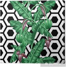 Leinwandbild Nahtlose Muster Mit Bananenblattern Dekorative Bild Von Tropischen Pflanzen Blumen Und Fruchte Hintergrund Gemacht Ohne Clipping Maske Einfach Fur Hintergrund Verwenden Textil Geschenkpapier Pixers Wir Leben Um Zu Verandern Wenn du realistische blumen zeichnen willst, benoetigst du eine auswahl zeichnung. pixers