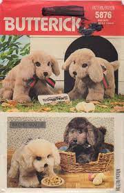 Butterick 5876 460 1980s Stuffed Puppies Pattern Vintage Toy Etsy Crafts Sewing Patterns Animal Sewing Patterns Sewing Patterns