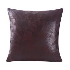Throw pillow cover 18 x 18,brown jacquard pillow case,for sofa/car cushion cover. Wflosunve Soft Faux Leather Pillow Covers Decorative Throw Pillow Case Cushion Cover For Couch And Sofa 18x18 Inch No Pillow Insert Dark Brown Buy Online In Bahamas At Bahamas Desertcart Com Productid 54017476