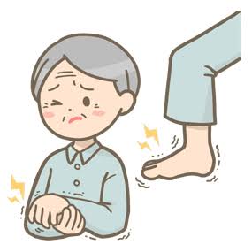 手足にしびれを感じる男性のイラスト🎨【フリー素材】｜看護roo![カンゴルー]