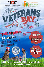 Our store also offers grooming, training, adoptions, veterinary and curbside pickup. Free Veterans Day Pet Adoption Event City Of Jacksonville Mdash Nextdoor Nextdoor