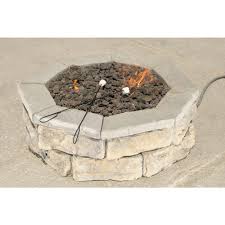 30 In Concrete Fossill Limestone Gas Fire Pit Kit In 2020 Fire Pit Kit Gas Fire Pit Kit Fire Pit On Concrete Slab
