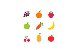 Fruit And Vegetable Icon Set Icon Set Fruit Icons Pencil Illustration