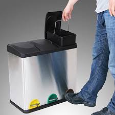 Songmics 54 L Poubelle De Cuisine Resistante Avec Pedales Et 3 Compartiments Tri Selectif De Recyclage En Inox Ltb54l Amaz Poubelle Cuisine Poubelle Recyclage