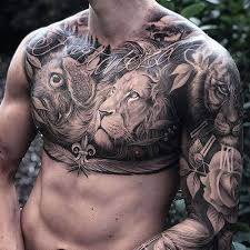 75 Best Lion Tattoos For Men 2020 Guide Chest Tattoo Men Tattoos For Guys Lion Chest Tattoo