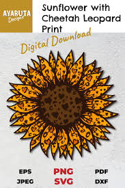 Sunflower With Cheetah Leopard Print Svg Png Sublimation 873856 Illustrations Design Bundles Svg Design Bundles Print