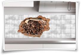 Ihr spezialist fur 3d boden und spanndecken 3dboden com. 3d Fliesen Bild Fliesen Aufkleber Kaffee Bohnen Braun Loffel Holz Aroma Deko Medianlux Shop