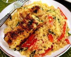 Turn the mahi mahi in the citrus soy marinade and let it hang out for 10 minutes. Citrus Fish With Bell Pepper Couscous