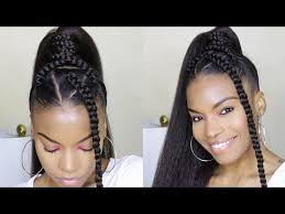 Summer Jumbo Box Braid Ponytail Updo Box Braid Hack Youtube Jumbo Box Braids Ponytail Updo Box Braids Styling
