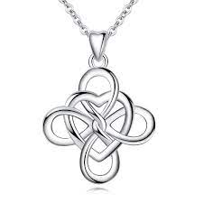 Eudora Sterling Silver Good Luck Celtic Knot Irish Vintage 925 Women Necklace Pen Silver Necklaces Women Sterling Silver Necklace Pendants Mens Silver Necklace