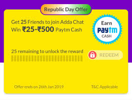 Adda App Get 25 Rs On Signup And 25 To 50 Rs Per Refer