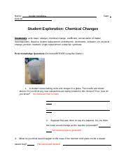 In the chemical changes gizmo, you will look for evidence of chemical changes by looking at changes you can see, touch. Changes Gizmo Lab Mod 1 Mendoza Name Bryden Mendoza Date Student Exploration Chemical Changes Vocabulary Acid Base Catalyst Chemical Change Course Hero