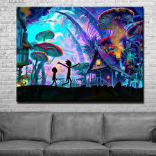 Shroom World Rick And Morty Canvas Set Canvas Wall Art Canvas Art Painting