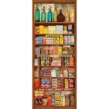 decorez la cuisine ou le bout d un couloir avec ce sticker trompe l oeil etagere a epices vintag adhesif decoratif stickers porte placard porte placard cuisine