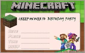 Write your personal message to a birthday person and sorry if you can't with them on their birthday. 12 Printable Minecraft Invitation Templates Invitation World