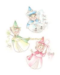 Sleeping Beauty Print Three Good Fairies Flora Fauna Merryweather Disney Wall Art Nursery Gift Decor In 2021 Sleeping Beauty Art Disney Drawings Disney Sleeping Beauty