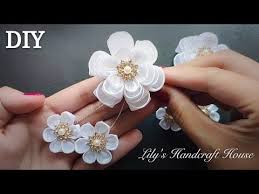 diy ribbon flower 3 手作 mk flor de fita youtube ribbon flower tutorial ribbon flowers diy shell crafts diy