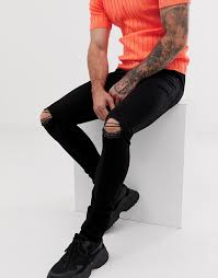 Die coole hose in verwaschenem used look in gefleckter optik mit coolen skull knöpfen und zippern sowie extravaganter abdeckung über dem reißverschluss. Evesham Nj Design Superenge Skinny Jeans Mit Rissen Am Knie Evesham Nj