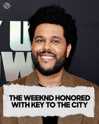 The Weeknd honored with key to the city and “The Weeknd weekend”  proclamation by city of Toronto. Multi-platinum, Diamond-certified artist  celebrated for extraordinary achievements, groundbreaking music,  humanitarian work, and lasting impact to