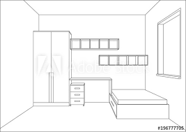 3d Vector Illustration Modern Kids Bedroom Furniture Design Closet Chest Of Drawers Table Bed Shelf Isolated On White Background Home Office Furniture Collection Simple Line Graphic Buy This Stock Vector And 2furnish and switch on the lights.
