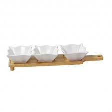 Mud pie coastal sailor vanity tray decor excellent. 3 Serving Plates With Bamboo Tray With Handle Butterfly For