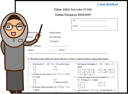 Maybe you would like to learn more about one of these? Soal Uas Matematika Peminatan Kelas Xi Semester 1 Administrasi Sekolah Sd Mi Smp Mts Sma Ma Smk
