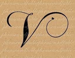 A, b, c, d, e, f, g, . Letter V Hearts 292 Digital Download Alphabet Initial Name Etsy Initial Tattoo Letter V Lettering