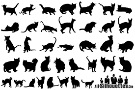Free Vector Cats Silhouettes Cat Vector Cat Silhouette Silhouette Art