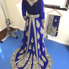 Designer Trail Gown Anarkali Indian Pakistani Bridal Dress Walima Heavy Stoned Navy Blue R Clothes For Women Pakistani Bridal Dresses Pakistani Wedding Dresses