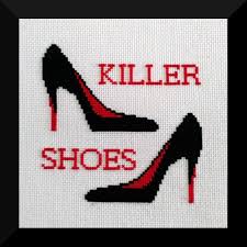 Killer Shoes Pdf Cross Stitch Pattern Red And Black High Heel Pumps Embroidery Chart
