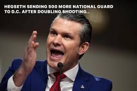 Hegseth Authorizes Armed Role for D.C. National Guard Defense Secretary  Pete Hegseth approved a policy allowing nearly 2,000 National Guard troops  deployed in Washington, D.C., to carry weapons if required by their