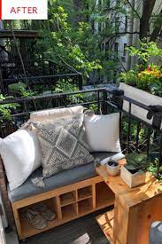 This 200 Square Foot Apartment Has An Equally Super Tiny Balcony Apartment Patio Decor Small Apartment Patio Apartment Patio Gardens