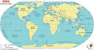 Turkmenistan is located in central asia. World Ocean Map World Ocean And Sea Map