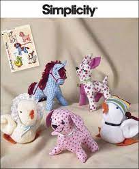 Simplicity 2763 Stuffed Animals Stuffed Animal Patterns Crafts Sewing Patterns Sewing Toys