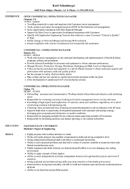 Commercial Operations Manager Resume Samples | Velvet Jobs