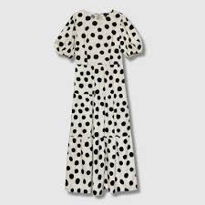 Women S Polka Dot Puff Elbow Sleeve Dress Who What Wear Off White In 2020 Dresses With Sleeves Puff Sleeve Dresses Fashion