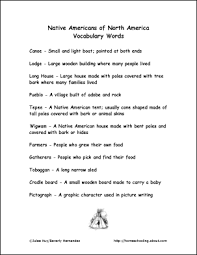 Learn About Native Americans Of North America With Free Printables Native American Vocabulary Native American Native American Lessons