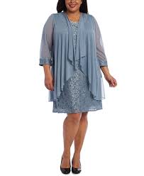 R M Richards Plus Size Lace Dress Jacket Reviews Dresses Women Macy S In 2020 Grey Plus Size Dresses Plus Size Lace Dress Jacket Dress
