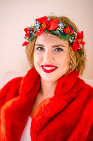 Spanish Wedding with Blue & Red Floral Crown: Kleio & Julio