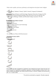 Plant cell and environment accepted articles. Pdf Foliar Water Uptake Processes Pathways And Integration Into Plant Water Budgets
