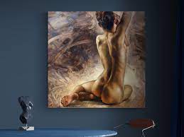 Amazon.com: Arte de chica desnuda, mujer de arte desnudo, pintura al óleo  texturizada a mano, impresión artística sobre lienzo, pintura erótica,  impresiones artísticas figurativas, lienzo de arte desnudo, 35 x 35  pulgadas :