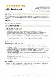 Certified Nurse Assistant Resume Samples Qwikresume
