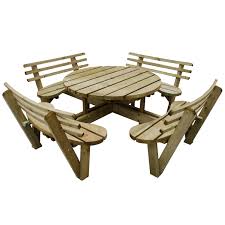 8 seater round picnic tables, picnic benches, commercial and heavy duty schools, pubs, restaurant picnictables. Circular Picnic Table