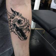 This design is popular with people who're dealing with overcoming loss. 60 Dragon Skull Tattoo Designs For Men Manly Ink Ideas