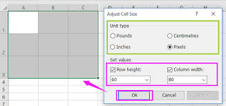 How To Change Cell Size To Inches Cm Mm Pixels In Excel