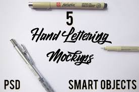 5 Hand Lettering Mockups Lettering Hand Lettering Mockup Free Psd
