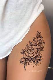 Chilam Watercolor Small Red Black Rose Mandala Temporary Tattoos Front Thigh Tattoos Flower Thigh Tattoos Thigh Tattoos Women