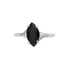 Black And Silver Ring Ladies Rhodium Plated Sterling Silver Onyx Ring Onyx Ring Onyx Engagement Ring Sterling Silver Promise Rings
