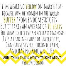 March Is Endometriosis Awareness Month Wear Yellow March 10th To Show Your Support Endometriosis Awareness Endometriosis Endometriosis Awareness Quotes